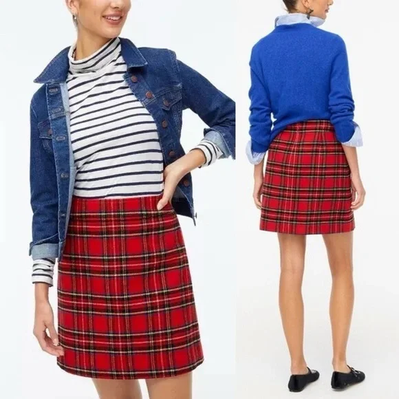 Red Tartan Plaid Skirt with broken zipper* NWT - Picture 2 of 14